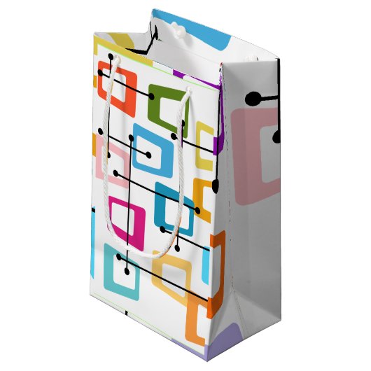 Petit Sac Cadeau Moderne du milieu du siècle atomique (Devant Angle)