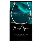 Petit Sac Cadeau Moderne et élégant Turquoise Agate & Merci en ruba (Dos)