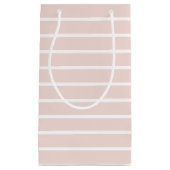 Petit Sac Cadeau Moderne rose et blanc rayures élégant chic (Devant)