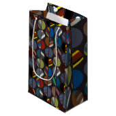 Petit Sac Cadeau Moitié ovale rayée de la Masculine (Devant Angle)