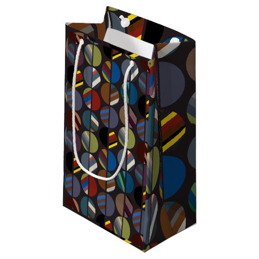 Petit Sac Cadeau Moitié ovale rayée de la Masculine (Devant Angle)