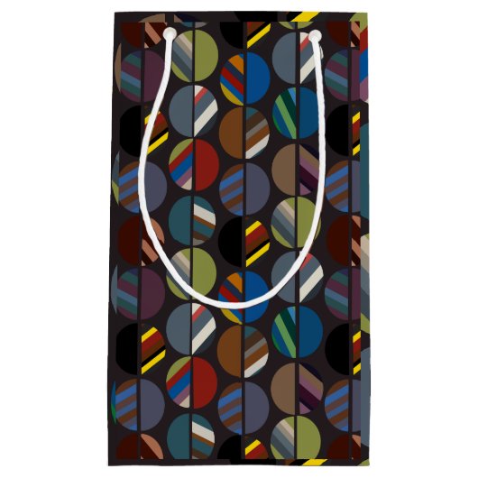 Petit Sac Cadeau Moitié ovale rayée de la Masculine (Devant)