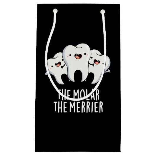 Petit Sac Cadeau Molar Le Merrier Funny Dental Pun Dark BG (Devant)