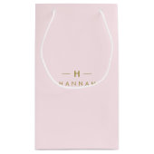 Petit Sac Cadeau Monogram Blush | Elegant Gold Minimum (Dos)