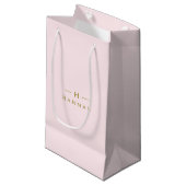 Petit Sac Cadeau Monogram Blush | Elegant Gold Minimum (Devant Angle)