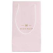 Petit Sac Cadeau Monogram Blush | Elegant Gold Minimum (Devant)