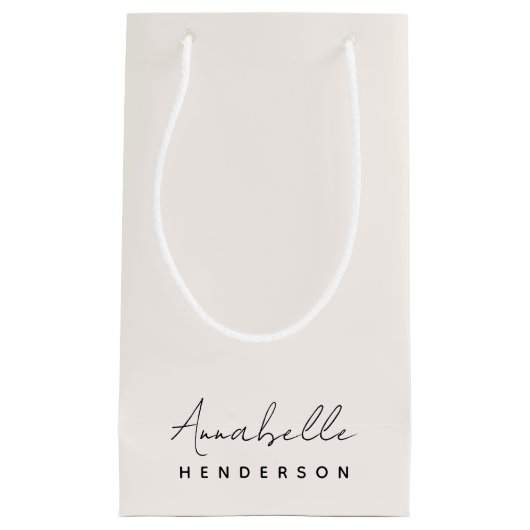 Petit Sac Cadeau Monogram neutre | Minimalist stylish (Devant)