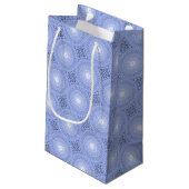 Petit Sac Cadeau Monogramme bleu cercles motif (Dos Angle)