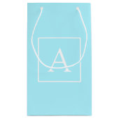 Petit Sac Cadeau Monogramme bleu ciel simple (Dos)