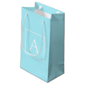 Petit Sac Cadeau Monogramme bleu ciel simple (Dos Angle)