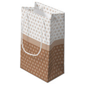 Petit Sac Cadeau Monogramme Brown et blanc avec nom (Dos Angle)