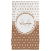 Petit Sac Cadeau Monogramme Brown et blanc avec nom (Devant)