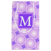 Petit Sac Cadeau Monogramme cercles violets motif (Devant)