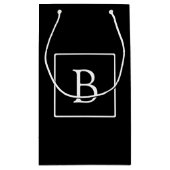 Petit Sac Cadeau Monogramme classique simple | Texte noir et blanc (Dos)