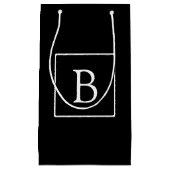 Petit Sac Cadeau Monogramme classique simple | Texte noir et blanc (Devant)