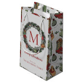 Petit Sac Cadeau Monogramme de Noël du pays (Dos Angle)