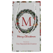 Petit Sac Cadeau Monogramme de Noël du pays (Devant)