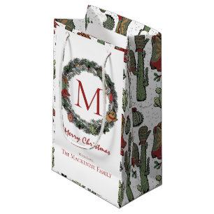 Petit Sac Cadeau Monogramme de Noël du pays
