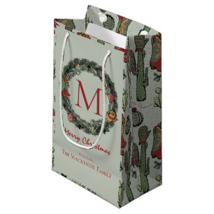 Petit Sac Cadeau Monogramme de Noël du pays