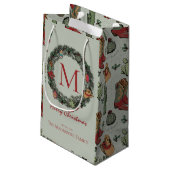 Petit Sac Cadeau Monogramme de Noël du pays (Dos Angle)
