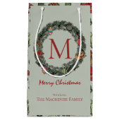 Petit Sac Cadeau Monogramme de Noël du pays (Devant)