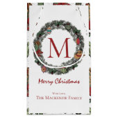 Petit Sac Cadeau Monogramme de Noël du pays (Dos)