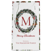 Petit Sac Cadeau Monogramme de Noël du pays (Devant)