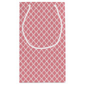 Petit Sac Cadeau Monogramme de Quatrefoil Rose Chic Avec Nom (Dos)