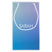 Petit Sac Cadeau Monogramme Dégradé Bleu (Dos)