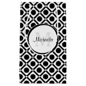 Petit Sac Cadeau Monogramme et nom géométrique noir et blanc modern (Devant)