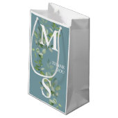 Petit Sac Cadeau Monogramme Eucalyptus Sage Mariage Faveur Cadeau S (Dos Angle)