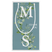 Petit Sac Cadeau Monogramme Eucalyptus Sage Mariage Faveur Cadeau S (Devant)