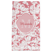 Petit Sac Cadeau Monogramme Floral Rose Lumière Moderne Avec Nom (Devant)