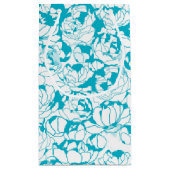 Petit Sac Cadeau Monogramme Floral Turquoise Moderne Avec Nom (Dos)