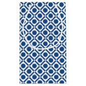 Petit Sac Cadeau Monogramme géométrique bleu et blanc moderne avec (Dos)