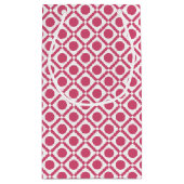 Petit Sac Cadeau Monogramme géométrique moderne rose et blanc avec (Dos)