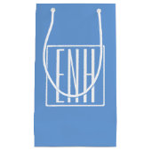 Petit Sac Cadeau Monogramme Initiales 3 Moderne Gras | Bleu Clair (Devant)
