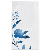 Petit Sac Cadeau Monogramme Mariage floral bleu (Dos)