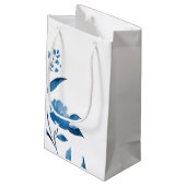 Petit Sac Cadeau Monogramme Mariage floral bleu (Dos Angle)