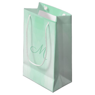 Petit Sac Cadeau Monogramme Moderne Modèle Élégant Mint Vert