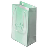 Petit Sac Cadeau Monogramme Moderne Modèle Élégant Mint Vert (Dos Angle)