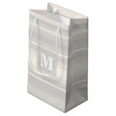 Petit Sac Cadeau Monogramme rayures beiges (Dos Angle)