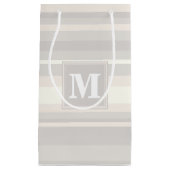 Petit Sac Cadeau Monogramme rayures beiges (Devant)