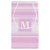 Petit Sac Cadeau Monogramme rayures rose bébé (Dos)