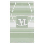Petit Sac Cadeau Monogramme rayures vert pâle (Dos)