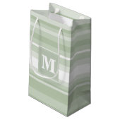 Petit Sac Cadeau Monogramme rayures vert pâle (Dos Angle)