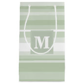 Petit Sac Cadeau Monogramme rayures vert pâle (Devant)