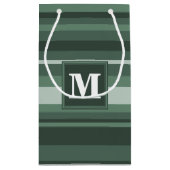 Petit Sac Cadeau Monogramme sauge bandes vertes (Dos)