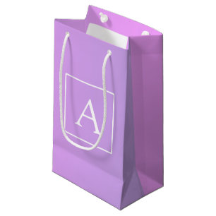 Petit Sac Cadeau Monogramme simple Ombre subtil rose/violet