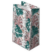 Petit Sac Cadeau Monoline monstera feuilles avec taches de couleur (Dos Angle)